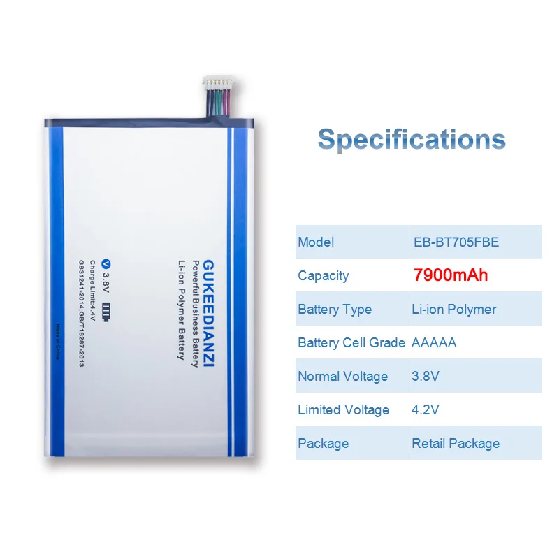 Аккумулятор для планшетов Samsung GALAXY Tab S 8 4 SM T700 T705 S3 9 7/Tab S2/Tab S2 10 5 7900 мАч