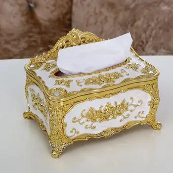 

2020 Home Retro Chair Shape 3D Carving Flower Tissue Box Paper Towel Holder Organizer Home Kitchen Napkin Container