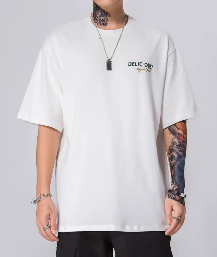 Puffer Fish Ramen Print Short Sleeve Tee