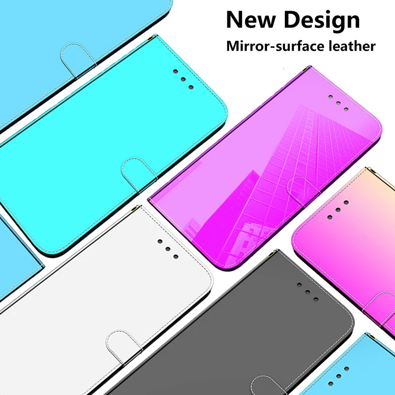 Роскошный зеркальный кожаный флип-чехол для iphone 7 8 Plus 6 6S чехол-бумажник XS Max XR X