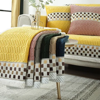 

Crystal Velvet Sofa Cushion Living Room Anti-slip Sofa Cushion Corner Chair Simple Sofa Cushion Free Shipping