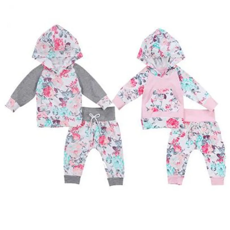  Newborn Set Toddler Girls Clothing Baby Floral Hoodies Pants Leggings Outfit Printing Long Sleeve H