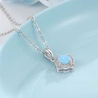 925 Sterling Silver Necklaces & Pendants for Women Fashion Opal Stone Necklaces with Clear CZ Fine Jewelry Gifts (Lam Hub Fong) - Image 3
