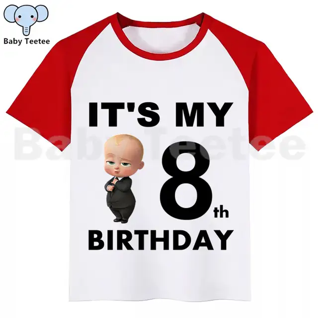 New Kids Boss Baby Birthday T Shirt For Children Cartoon Funny