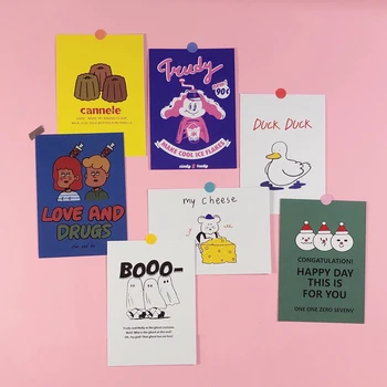 

7Pcs/set 10*14cm Korean Cartoon Simple Vintage Style INS Album HD Photo Card Photocard