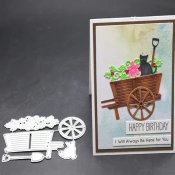 

Christmas Trolley Metal Cutting Dies Cat Flower Stencil Shovel Die Cut Scrapbooking Embossing Stamps And Dies 2019 New Craft
