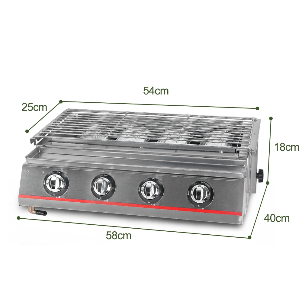 Газовый гриль для барбекю с 4 горелками|gas bbq|smokeless stovebbq grill |