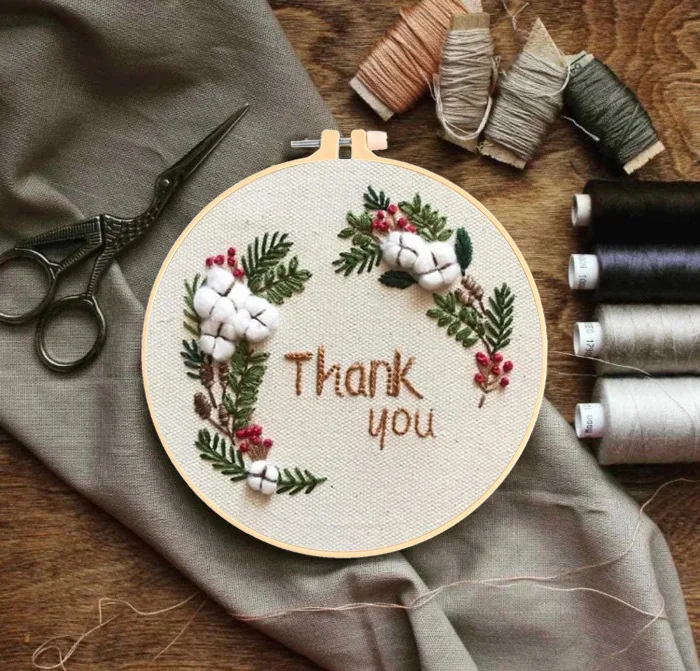 15cm Creative European Embroidery DIY Material Package Flowers Pattern DIY Cross Stitch Embroidery Kit DIY Embroidery with Hoop