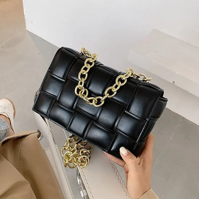 Crossbody-Bags Purse Handbags Weave-Chain Small Trend-Design Female Quality Luxury Women