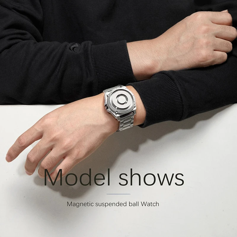 EUTOUR Luxury Brand Magnetic Sports Pointer Waterproof Men\'s Watch Fashion Stainless Steel Strap