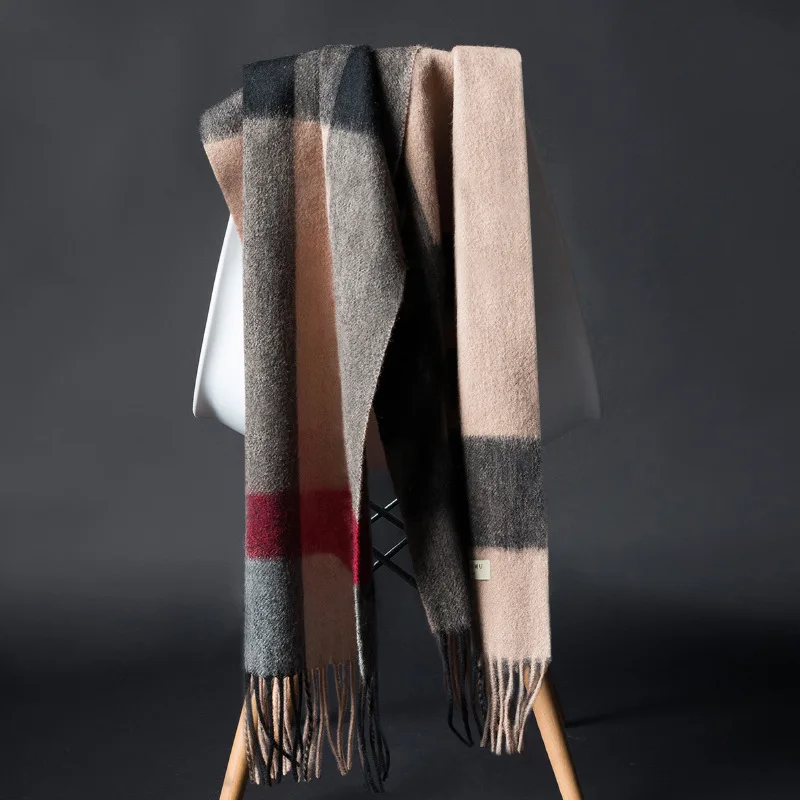 B Japanese style wool Casual scarves luxury brand blanket plaid scarf Striped Fashion Classic scarf for men in winter - Цвет: B