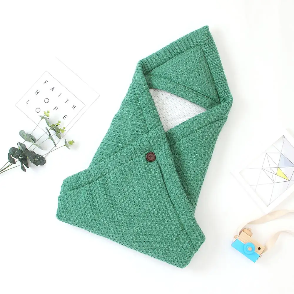 Baby Sleeping Bags Envelope Swaddle Sacks Autumn Winter Thick Newborns Bebes Unsiex Solid Infant Footmuff for Stroller 0-9Months