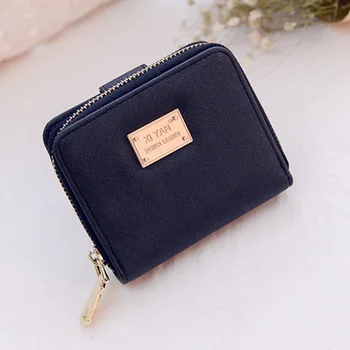 

Zipper Closure Daily Storage Holder Gift Keys Money Card PU Leather Fashion Short Wallet Women Coin Purse