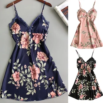 

Women Nightdress Nightgown Sleepwear Sleeveless Smooth Breathable for Home Camisola Vestidos Feminino Nightie Women Clothing