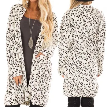 

2019 Winter Autumn Women Coat Leopard Print Faux Fur Short Jackets Long-Sleeve O-Neck Fashion Thick Warm Fur Outerwear