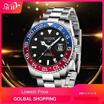 

Men's Watches HAIQIN Top Brand Automatic men watch mechanical wristwatch men GMT waterproof 100M 41MM Casual Business Watch 2020