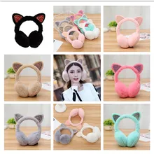 Adorável mulher menina de pele de inverno orelha mais quente earmuffs gato orelha muffs earmuffs earmuffs glitter lantejoulas headband macio fofo earcap
