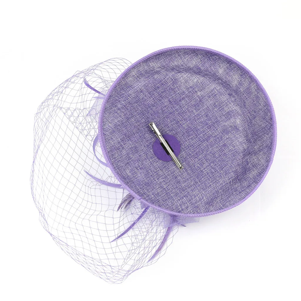 Дамская модная резинка для волос NewLadies HeaddressFashion элегантная шляпа ремень цветок перо вечерние Hat аксессуары для волос# g2