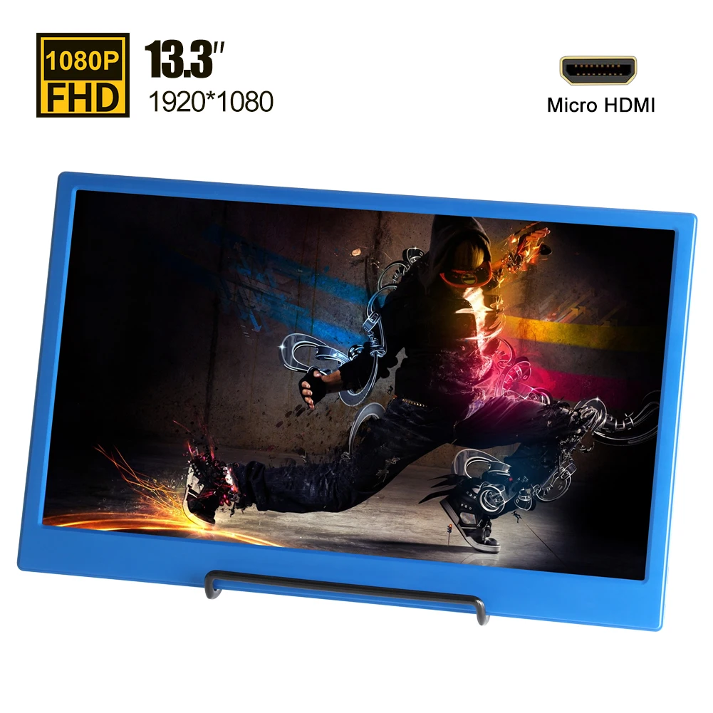 

13.3 inch HDMI portable monitor second screen for PS4 Xbox respberry pi 4 gaming monitor PC laptop computer screen LCD display
