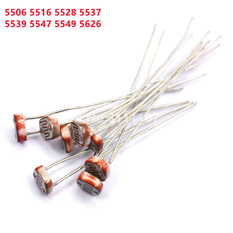 50PCS/LOT LDR Photo Light Sensitive Resistor Photoresistor Photoelectric Photosensitive Resistance GL5528 5537 5506 5516 5539 |