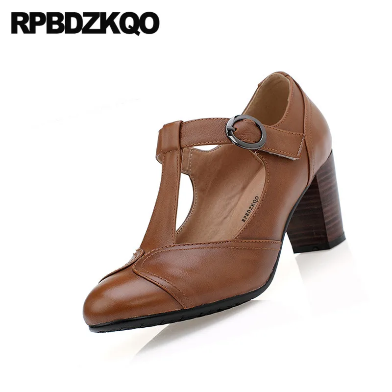 Closed Toe High Heels Strap Round Women 