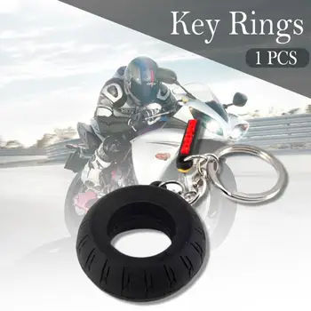 

NEW 1PC Car Tyre Keychain Motorcycle Assistant Decoration Key Ring Tire Rubber Car Interior Decoration