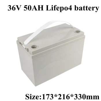 

Waterproof 36V 50AH Lifepo4 Battery with BMS 12S for 1000W 1500W Scooter Bike Tricycle Solar Backup Backup Power +5A Charger