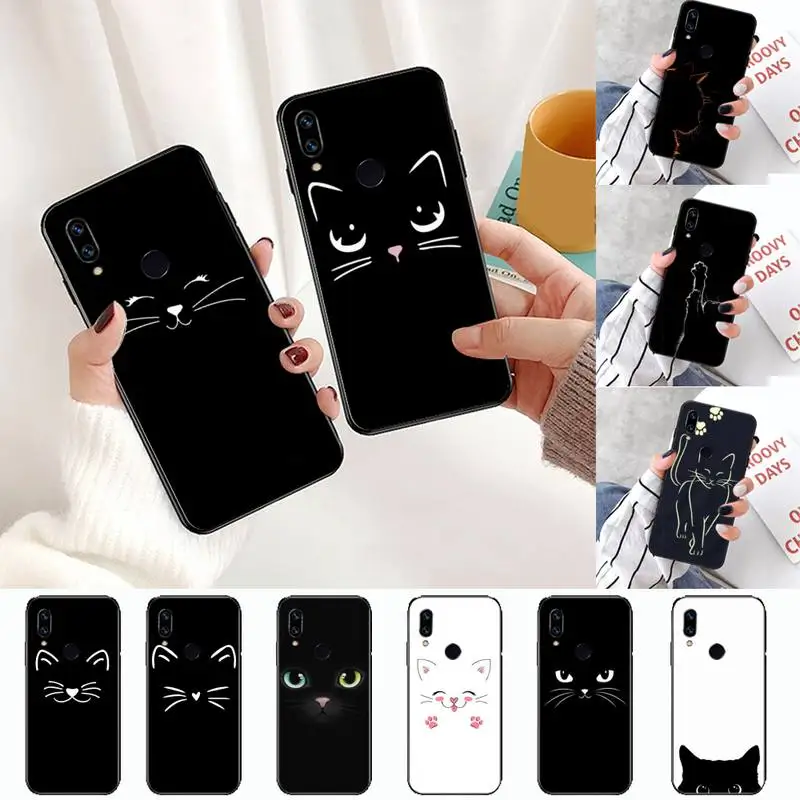 Anti knock Meow Cat Cute Girls Phone Case For Xiaomi Redmi note 4 4X 8T 9 9s 10 K20 K30 cc9 9t pro lite max | Мобильные телефоны и