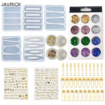 

1 Set Crystal Epoxy Resin Mold Hair Clip Barrette Hairpin Casting Silicone Mould