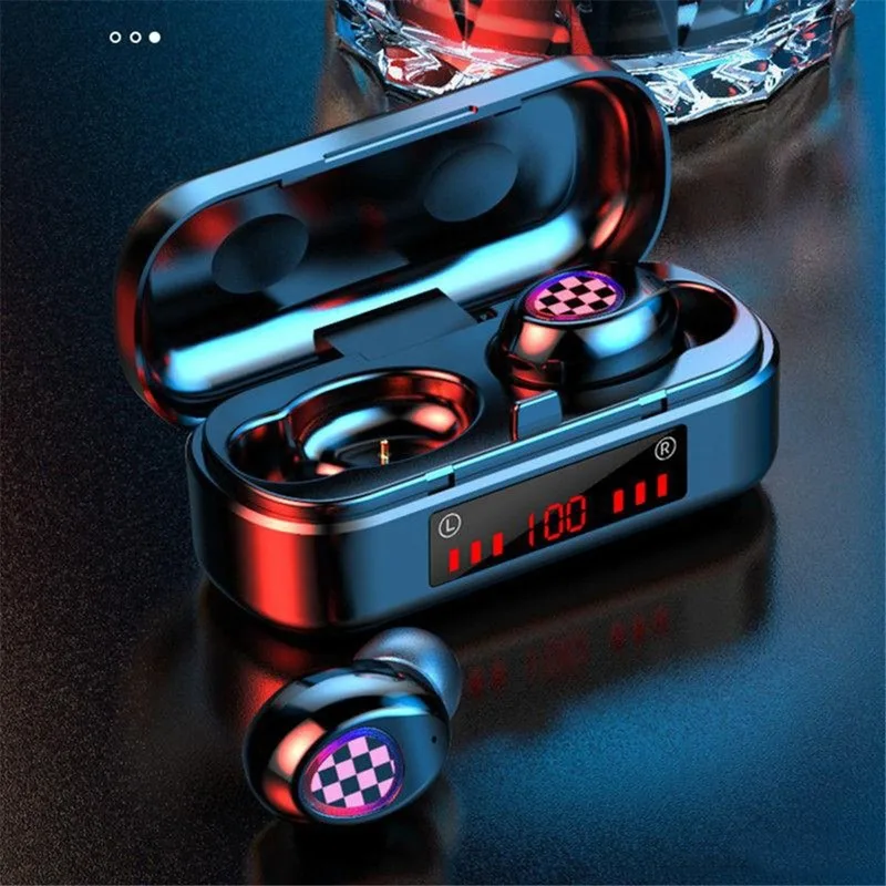 V7 TWS 5 0 Bluetooth Wireless Earphone Touch Bluetooth Headphone Sport Waterproof 3D Sport Headset LED Display Charging Box