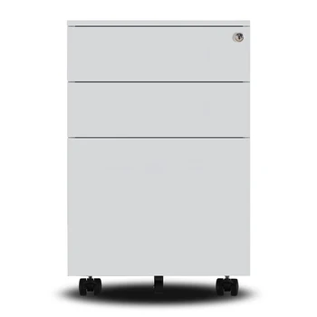 Price Locking File Cabinet 3 Drawer Rolling Pedestal Under Desk Fully Assembled Except Casters White Black For Office DTT88
