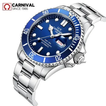 

Switzerland Carnival mens watches top brand luxury automatic mechanical wrist watches full steel military diving sports clocks