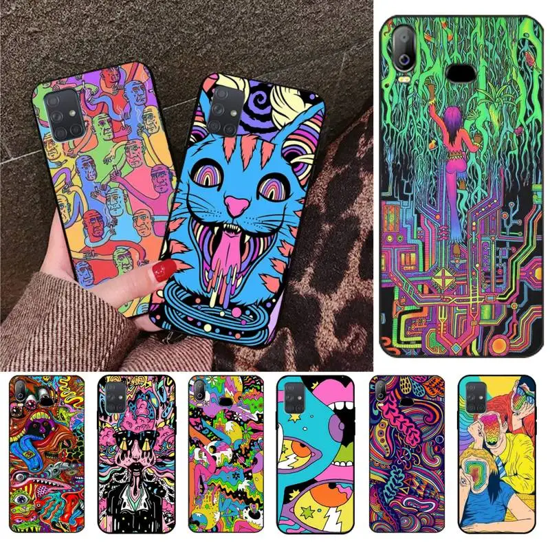 Красочный психоделический чехол CUTEWANAN для Samsung A10 A20 A30 A40 A50 A70 A71 A51 A6 A8 2018 | Мобильные