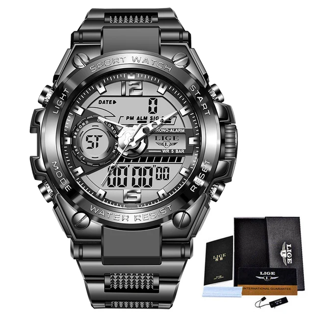 Men Military Watch Top Brand 50m Waterproof Wristwatch LED Alarm Clock Sport Watch Male relogios masculino Sport Watch Men 6