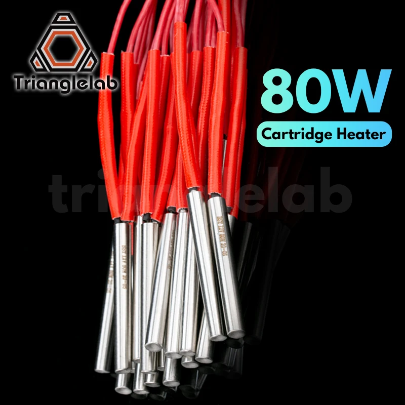Trianglelab 3D Printer 6*47.5MM 80W Heater Cartridge With 100CM cable 3D Printer for Super Volcano Heat block hotend