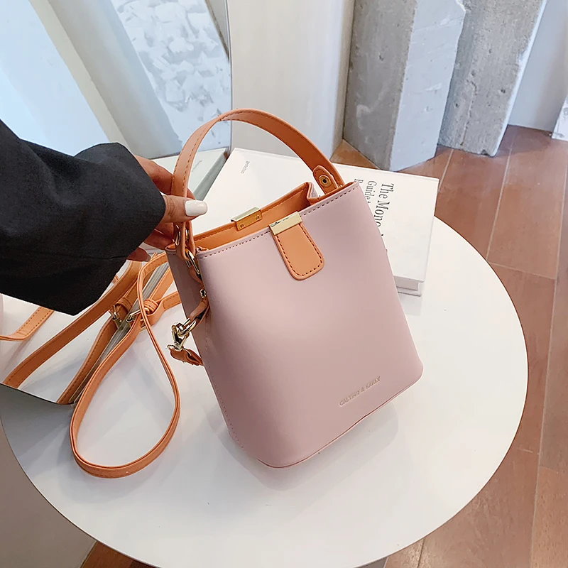 Элегантные маленькие сумки ведра из искусственной кожи для женщин 2020 фирменные на плечо трендовая ручная