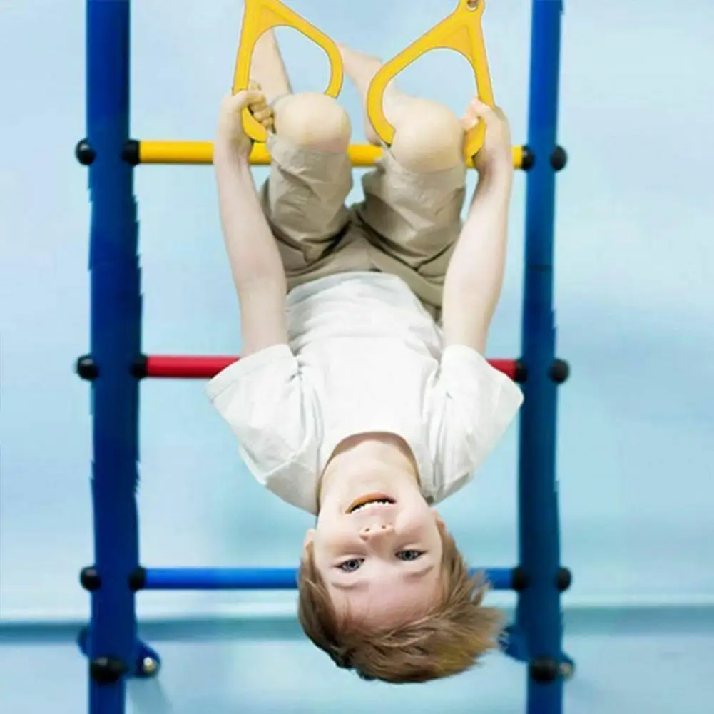 Children Trapeze Swing Bar With Rings Wooden Playset For Kids Adult Fitness Plastic Ring T4R4 | Спорт и развлечения