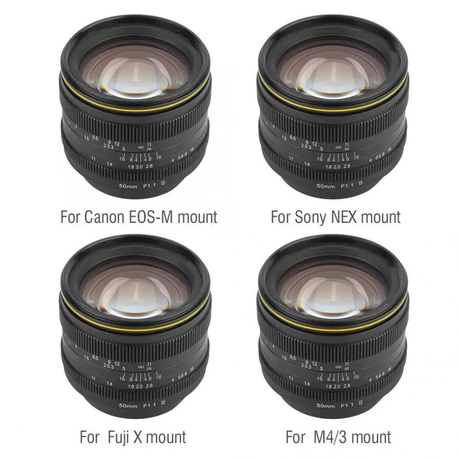 Lentes Kamlan 50 мм f1.1 II APS-C объектив с большой апертурой ручной фокусировки Для беззеркальных камер s lente para celular