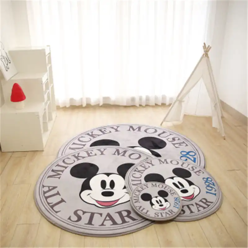 Black White Mickey Minnie Mouse Rug Children Baby Crawling Game Mat Carpet Children Mat Yoga Mat Bedroom Carpet Picnic Mat