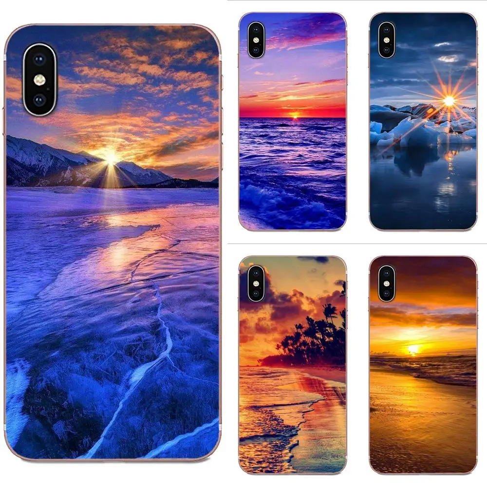 For Apple iPhone 4 4S 5 5C 5S SE SE2 6 6S 7 8 11 Plus Pro X XS Max XR Beautiful Phone Accessories Case Sea Level Sunrise Scenery | Мобильные
