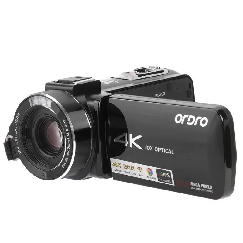 

Ordro AC7 4K UHD Digital Video Cameras Camcorders FHD 24MP 120X Digital Zoom 10X Optical WiFi DV Mini Camcorders Cam