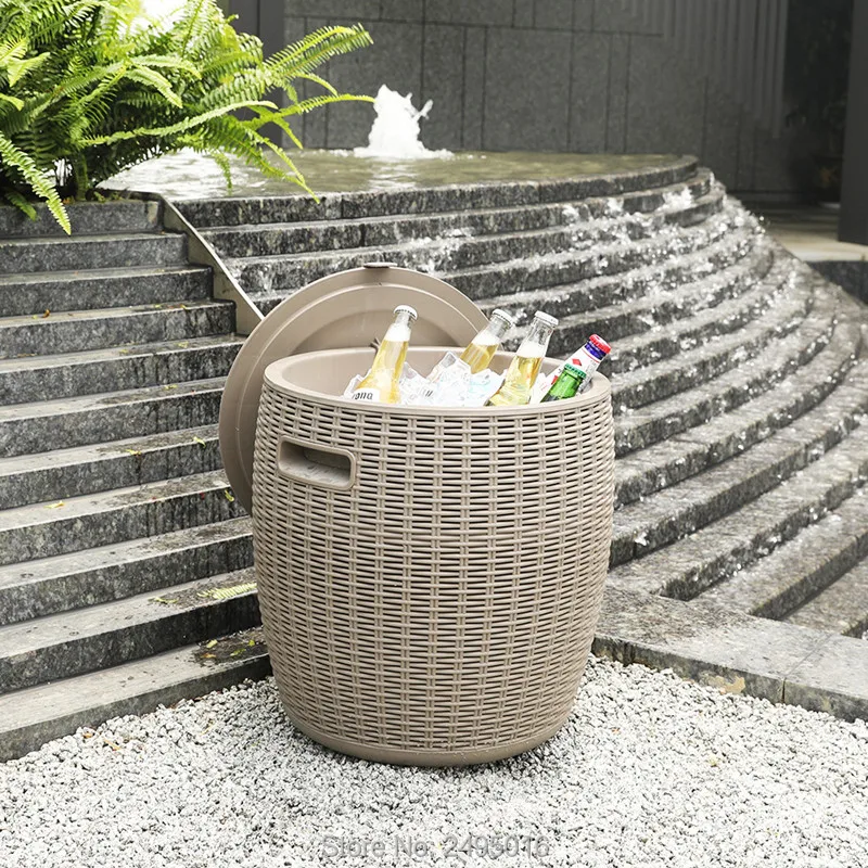 34л пляжный уличный садовый ротанговый стул бар стол для хранения льда