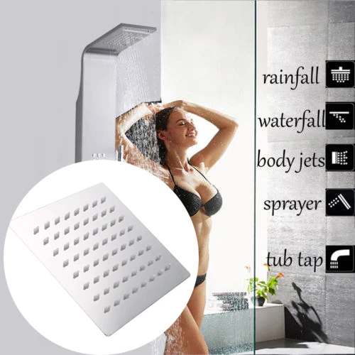 Durable Rainfall Shower 201 Stainless Steel Home Supplies High Pressure Water Saving Bath Faucet Bath Faucet Sprinkler Silver
