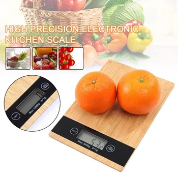 

Bamboo panel 5kg 1g electronic kitchen scale Creative Bamboo Panel Kitchen Scale Food Medicine Weight Scale