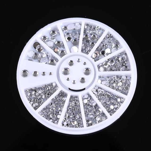 Gold Geometry Rivet Alloy Nail Studs Chameleon Stone Nail Rhinestone Small Irregular Beads 3D Nail Art Decoration In Wheel