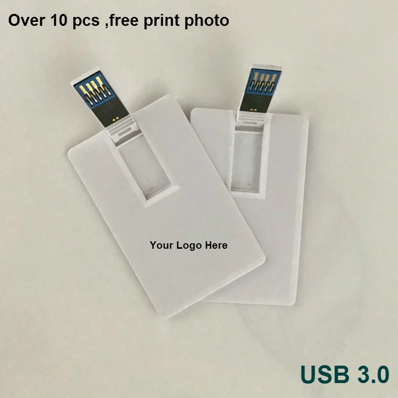 Пользовательский логотип кредитная карта USB флеш накопитель 64 ГБ памяти 32 Гб диск