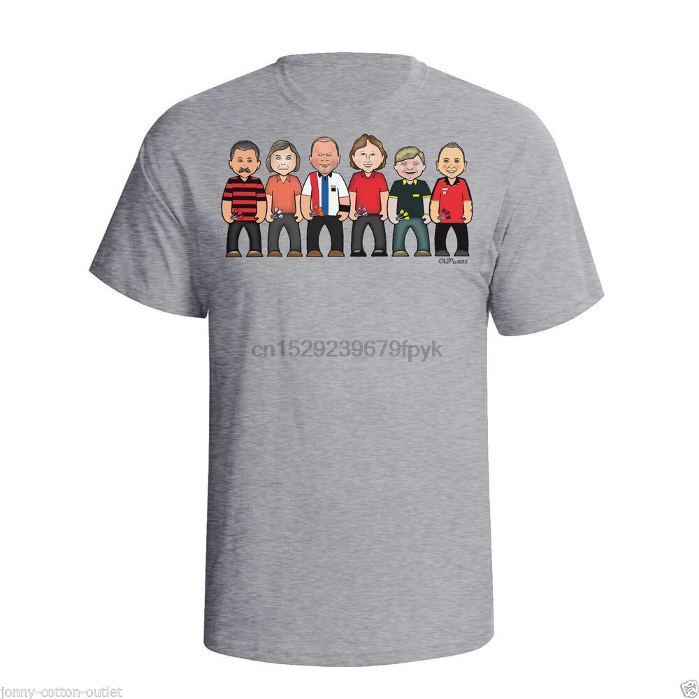 VIPwees Darts Legends Mens Caricature T-Shirt Taylor Bristow Barney Lowe V165 | Мужская одежда