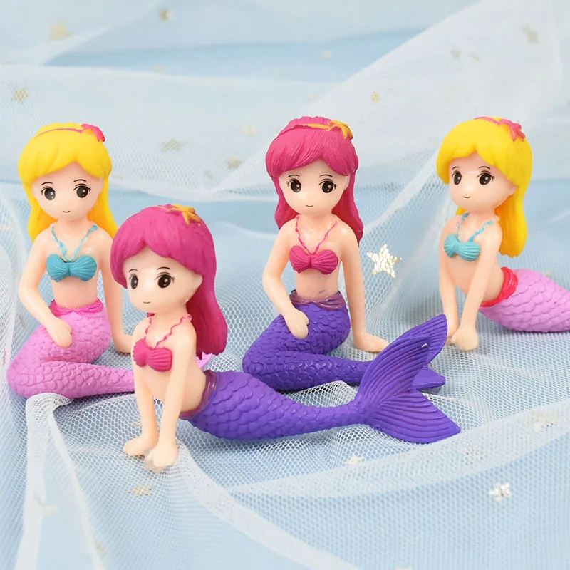 Cute Little Mermaid Cake Decor Aquarium Fish Tank Ornament Desk Decoration Accessories Home Micro Landscape Party | Дом и сад