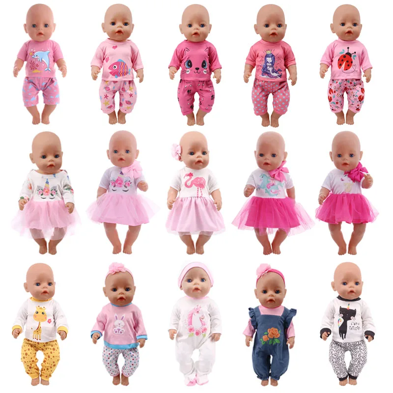  Doll Baby Clothes Unicorn Kitty Dress Fit 18 Inch American&43 CM Reborn New Born Baby Doll OG Girl Doll Russia DIY Gift`s Toy