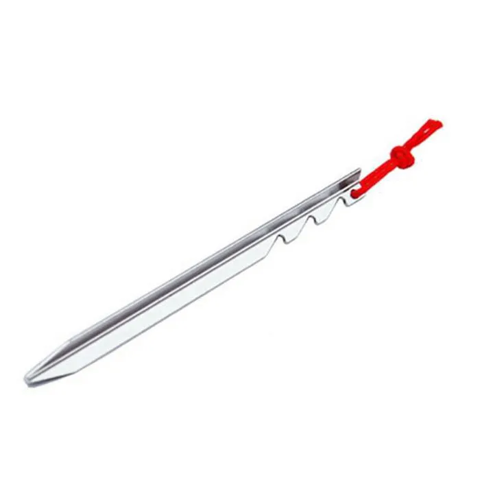 10Pcs Aluminum Alloy Tent Pegs Nails With Rope Lightweight Outdoor Camping Hiking Tent Stakes Silver